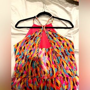 Jessica Simpson multicolored, racerback dress.